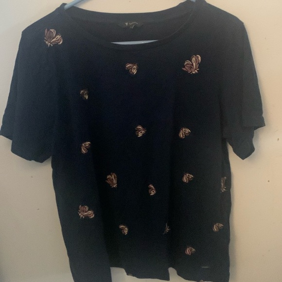 Gorgeous Van Heusen Embroidered Purple Butterflys 100% Soft Cotton T SZ XL😍😍😍 - Picture 1 of 5
